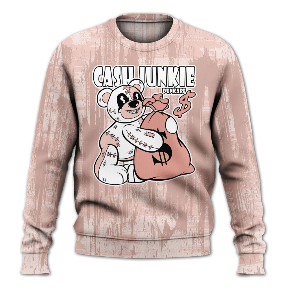 Sweatshirt To Match Low Legend Pink 11s - Cashs Junkie Bear Glitch Art All Over Print