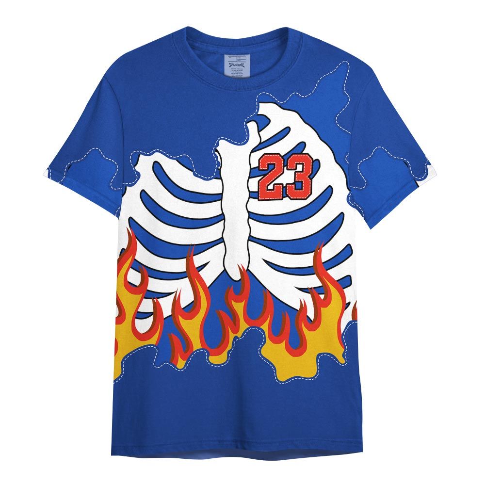 Shirt To Match Air Foamposite One Royal - Number 23 Skeleton Flame Shirt Outfit