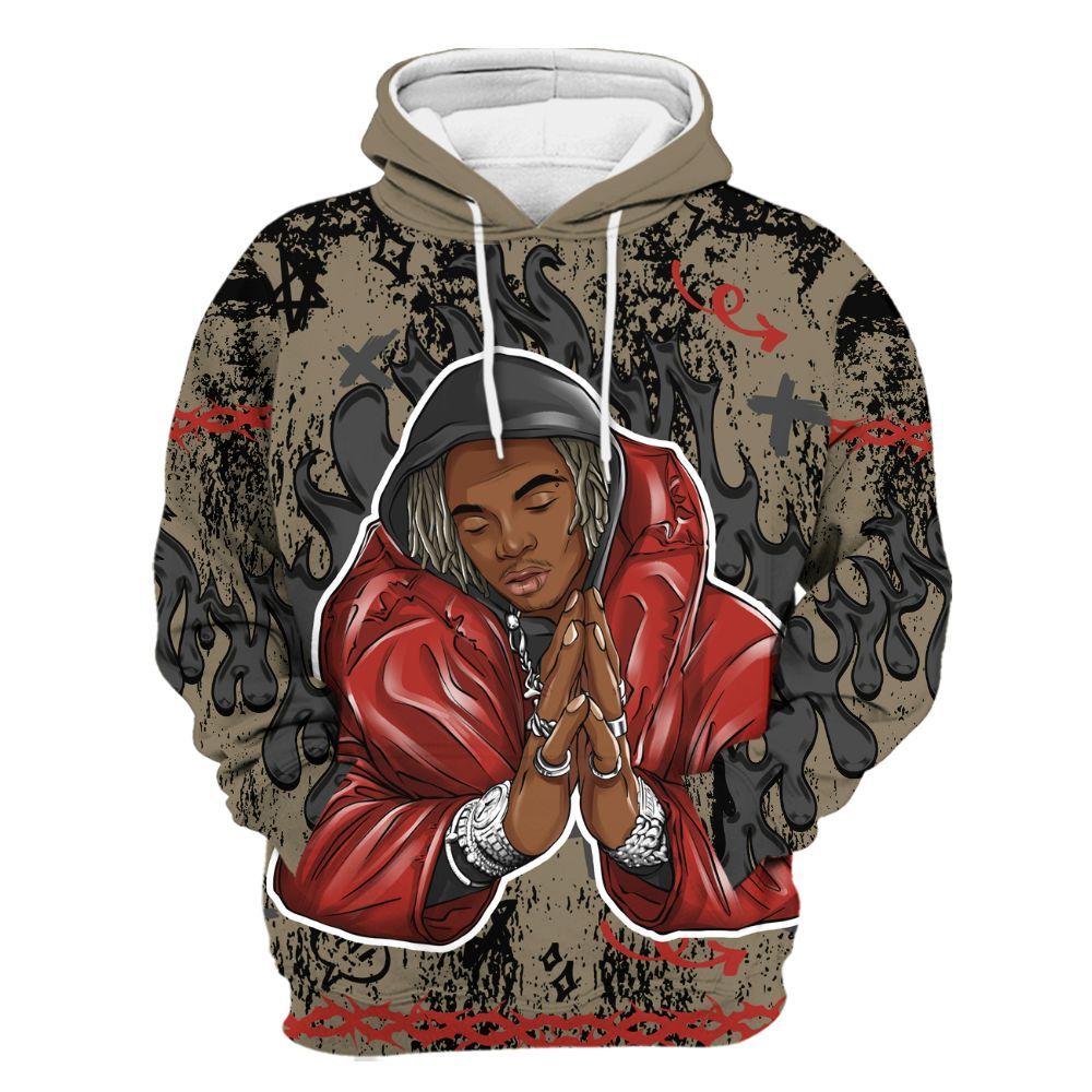 Hoodie To Match Olive 9s - Trappin' Unique Graphics All Over Print