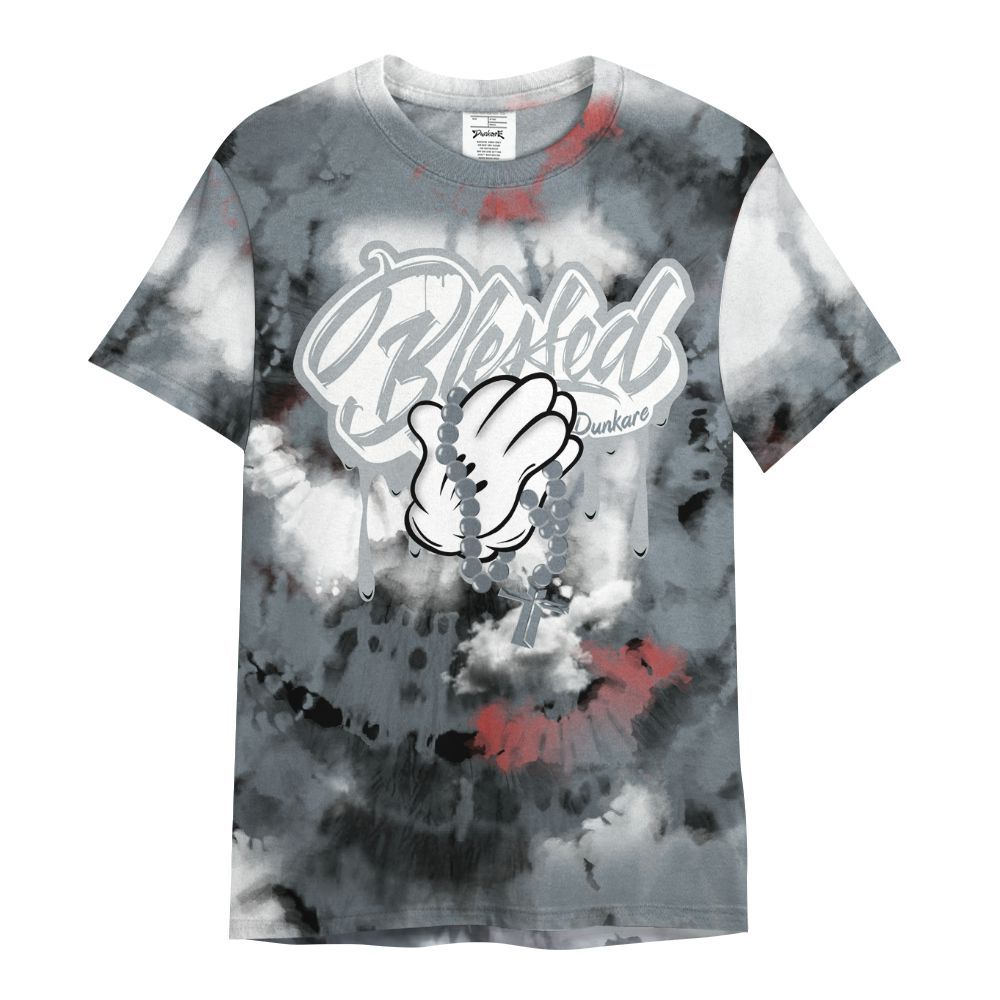 Shirt To Match Wolf Grey 13s - God Blessed Tie Dye All Over Print