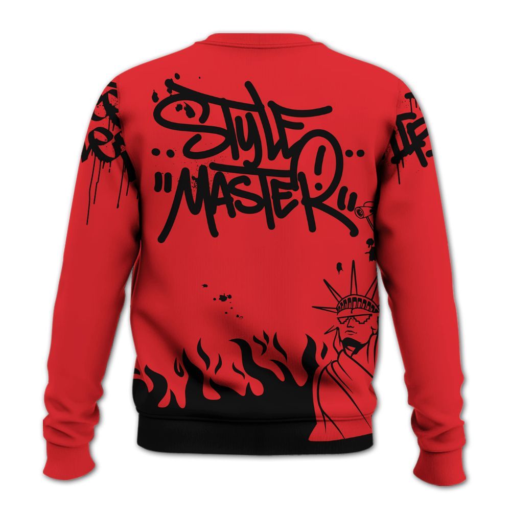 Sweatshirt To Match Prime 93 Fire Red - Graphic Fck Around Find Out All Over Print