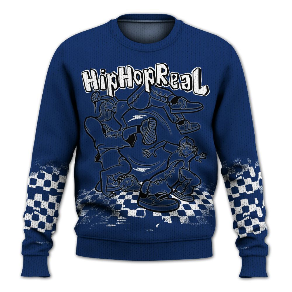 Knitted Sweater To Match High OG Deep Royal Blue 1s - Feel Life Street Style