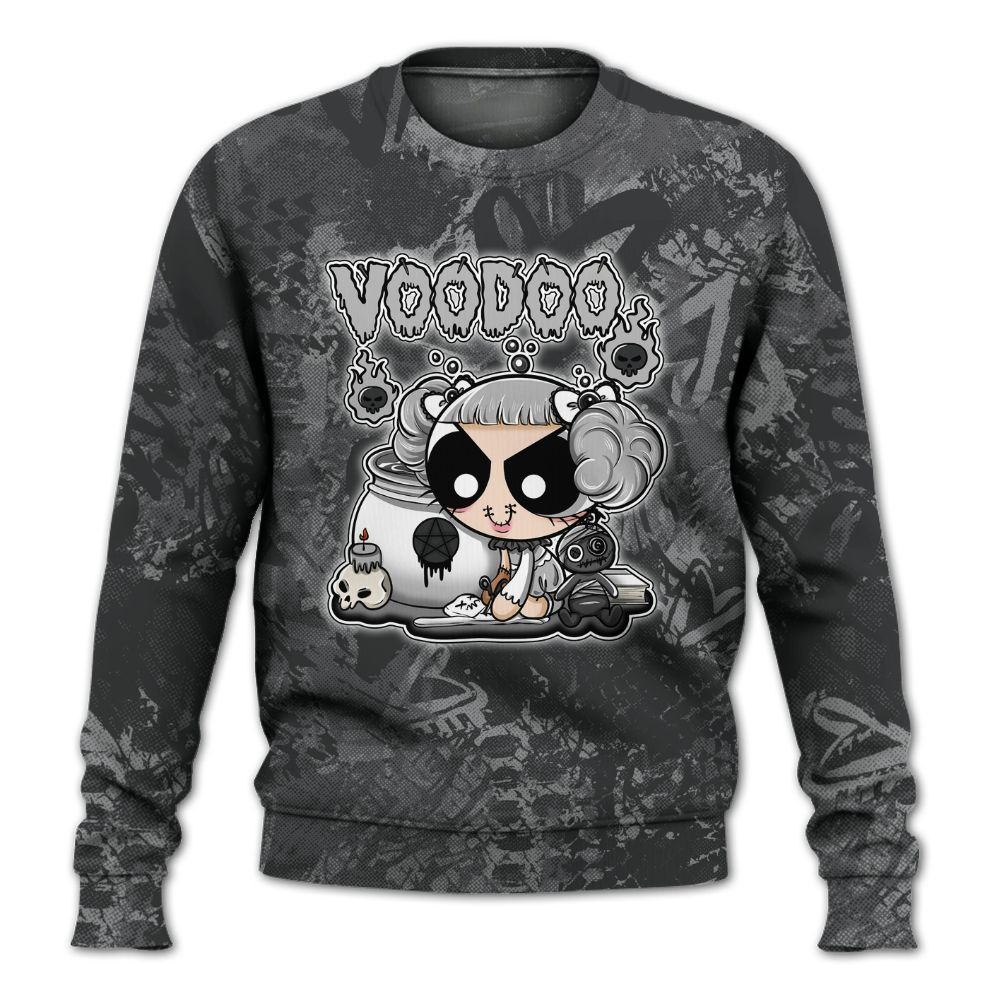 Sweatshirt To Match White Thunder 4s - Voodooz Heart Grunge All Over Print