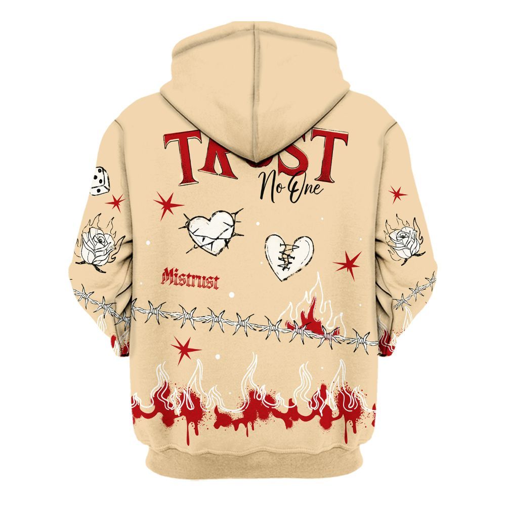 Hoodie To Match Dunk Low Strawberry Waffle - Trust No One Snake-Bite Doodle Crayon All Over Print