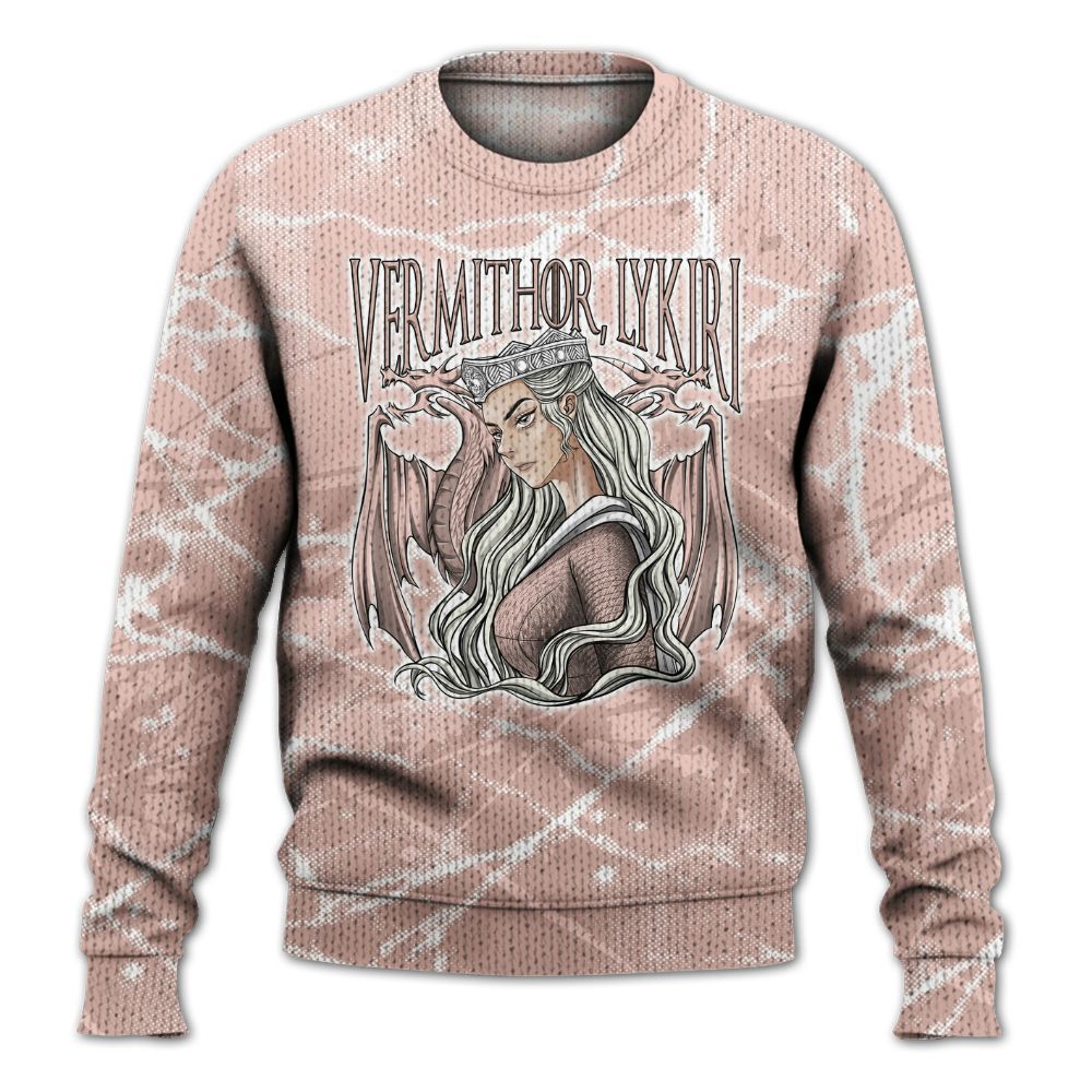 Knitted Sweater To Match Low Legend Pink 11s - Dragon's Mom! Profound