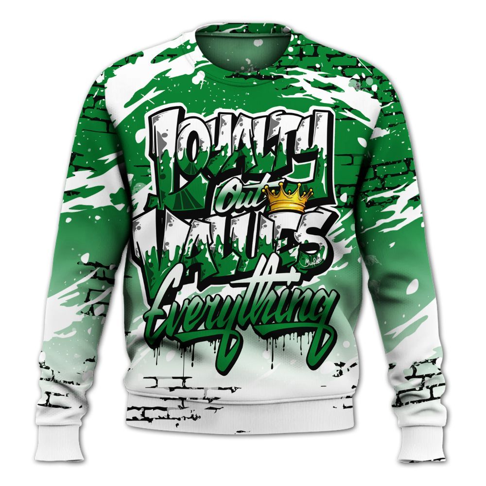 Sweatshirt To Match Lucky Green 1s - Values Of Loyalty Drip All Over Print