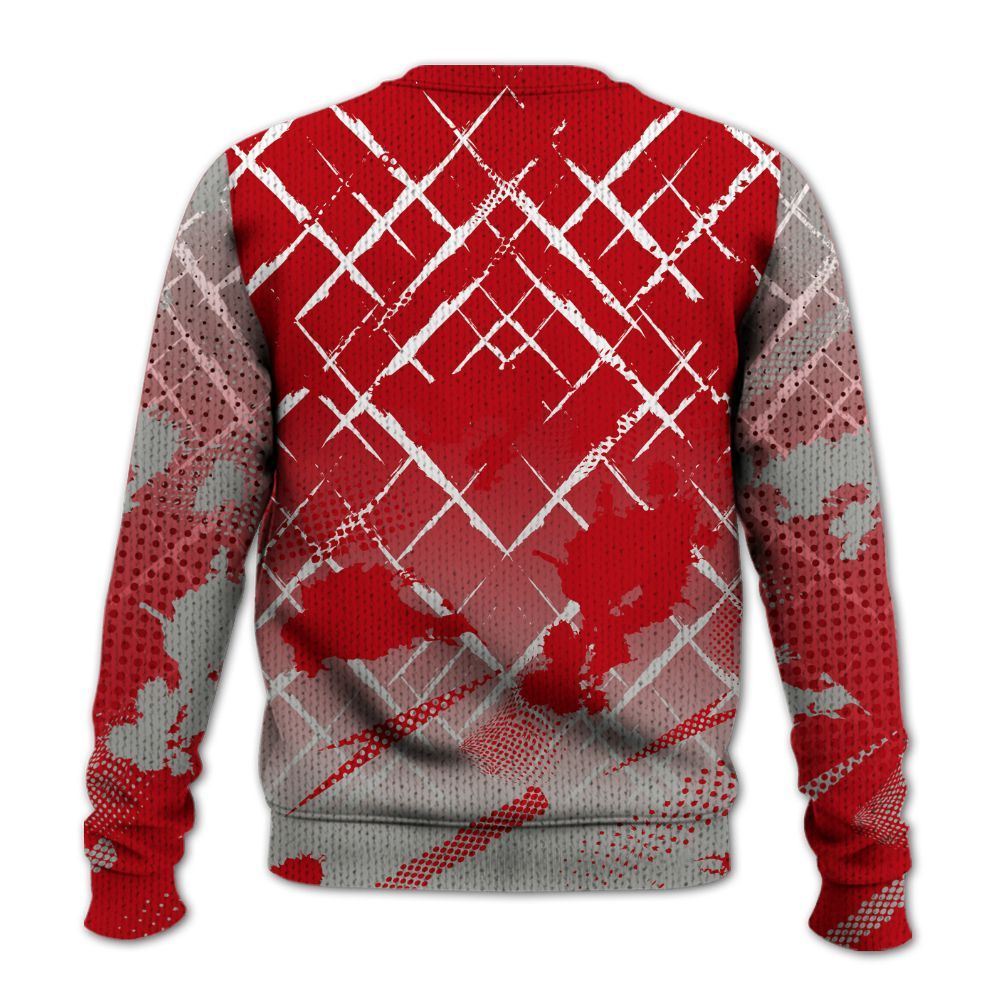 Knitted Sweater To Match Air Griffey Max Gray Reds 1s - Halftone Stand Business Dripping