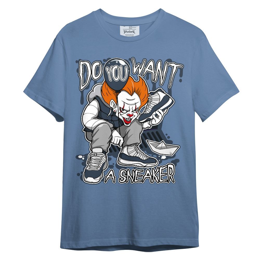 Shirt To Match Low Diffused Blue 11s - Clown Scary Sneakers Halloween Graphic Unisex Shirt