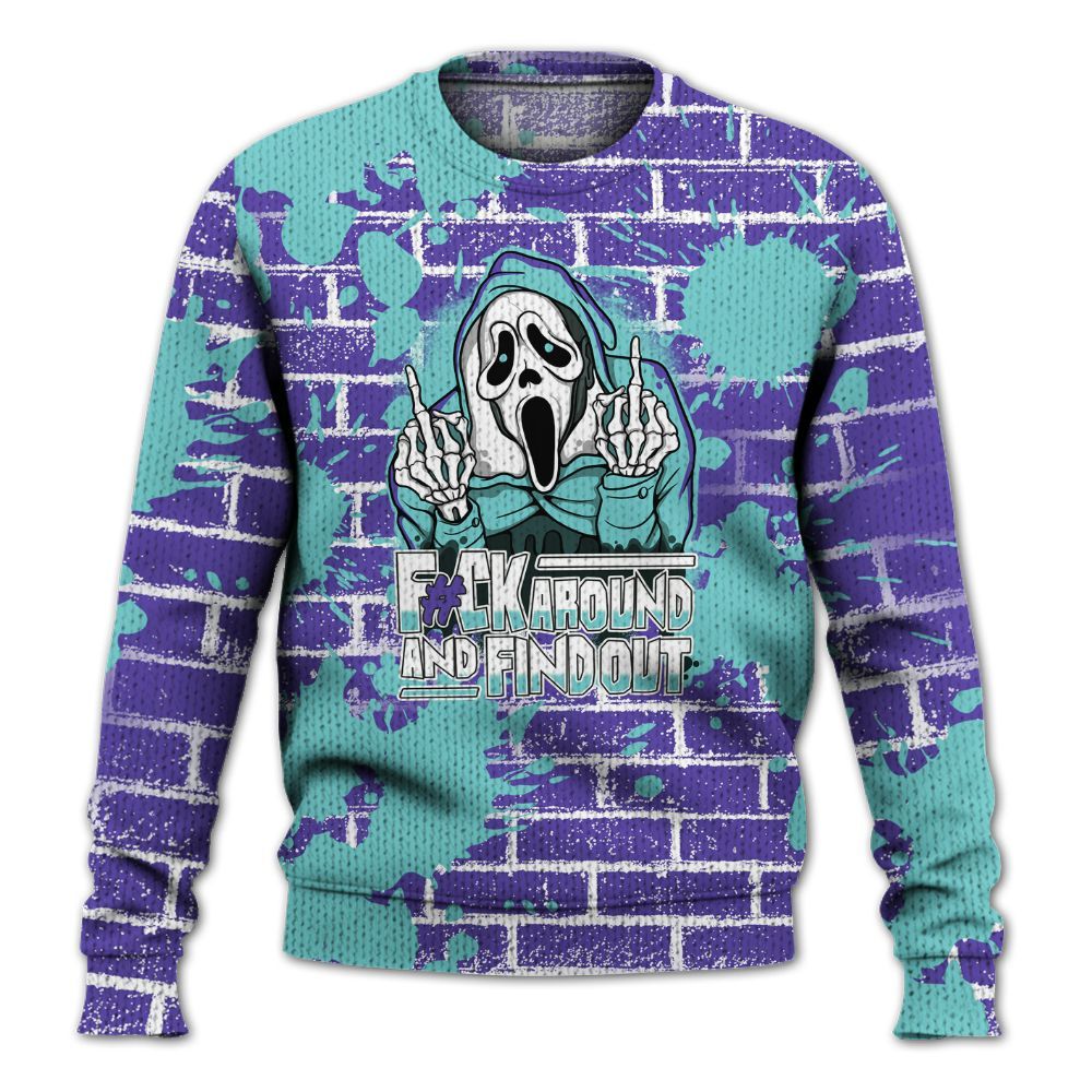 Knitted Sweater To Match Low Hornets 1s - F#CK And Find Out Graphic Halloween