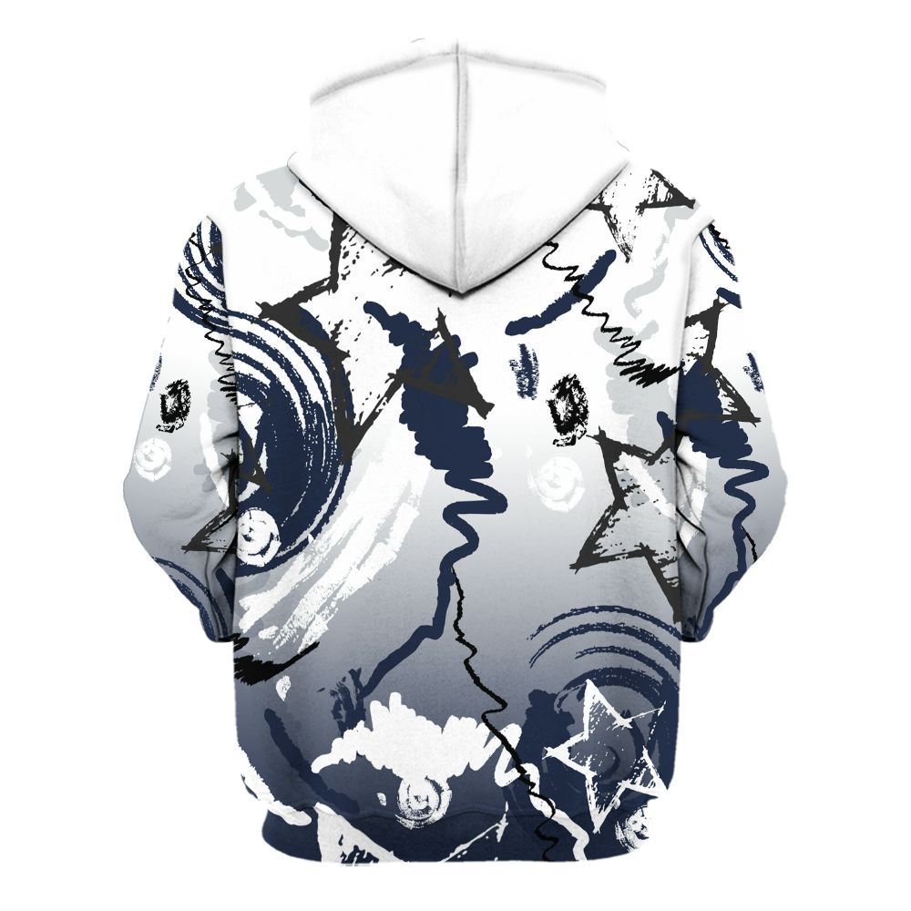 Hoodie To Match Dunk Low White Midnight Navy - Grind Shine Later Drip All Over Print