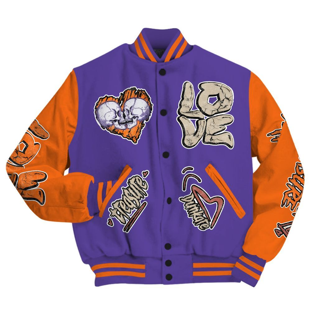Varsity Jacket To Match Air Max Waffle SP Voltage Purple - Skull Bear All Over Print