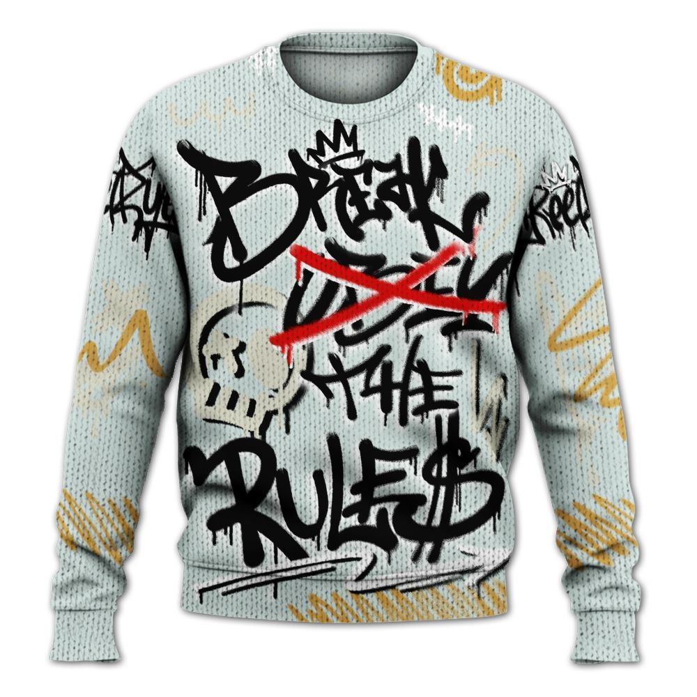 Knitted Sweater To Match Pure Platinum 4s - Break Rules Streetwear