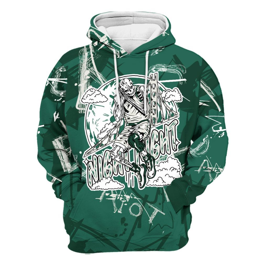 Hoodie To Match Oxidized Green 4s - Seeya Skeleton Messyz All Over Print