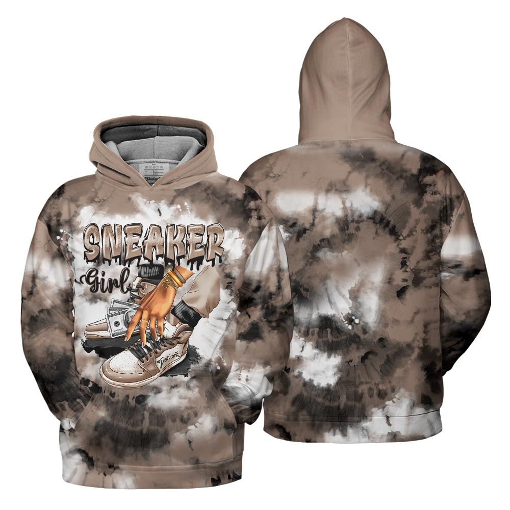 Hoodie To Match OG Latte 1s Hoodie, SNEAKER Girl Money Drip Tie Dye Hoodie Outfit 903 NCT