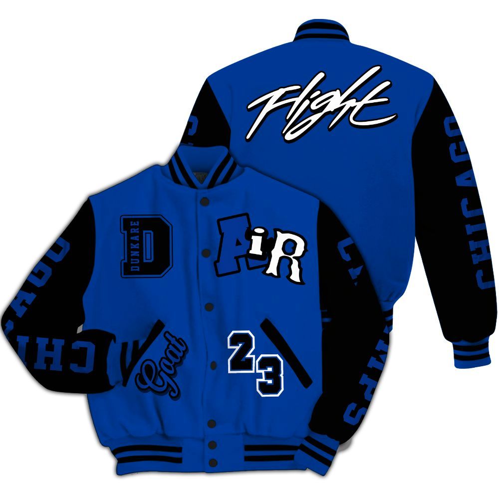 Varsity Jacket To Match Hyper Royal 12s - AIR Number 23 GOAT All Over Print