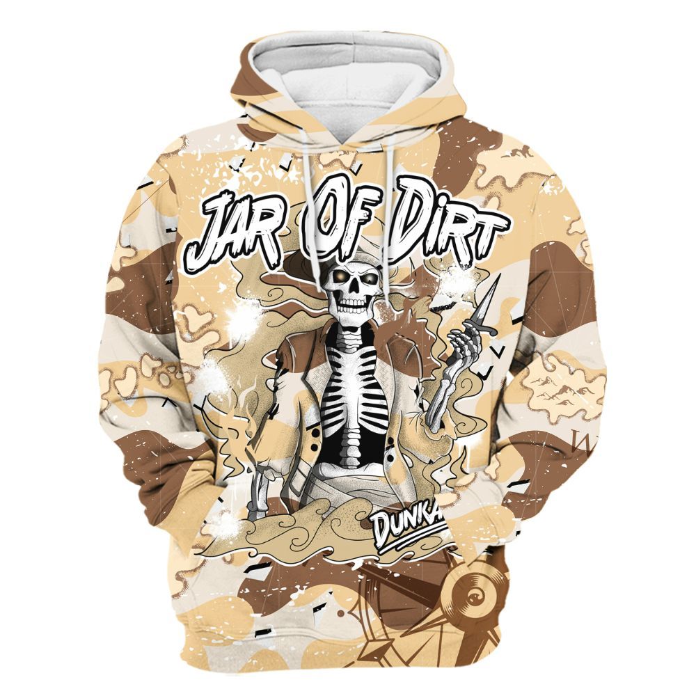 Hoodie To Match Desert Camo 3s - Skeleton Jar Of Dirt Retro All Over Print