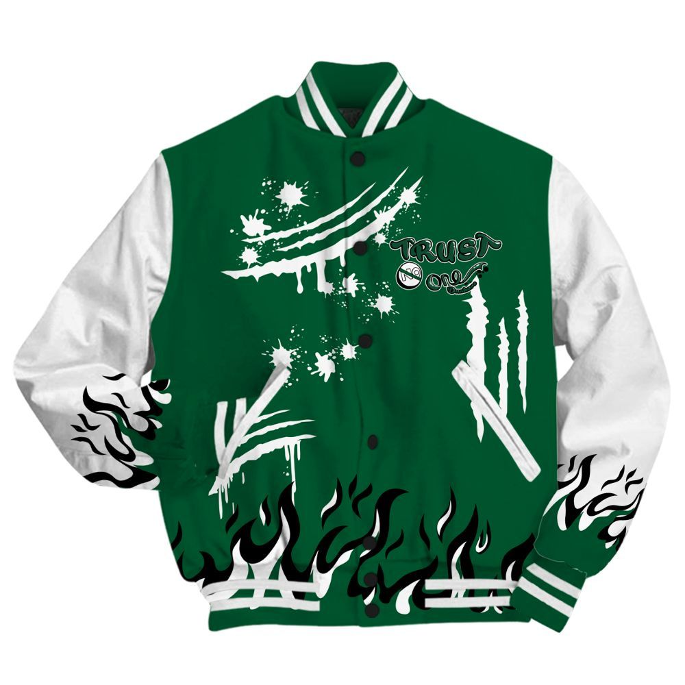 Varsity Jacket To Match High Gorge Green 1s - Graphic Trust No One All Over Print