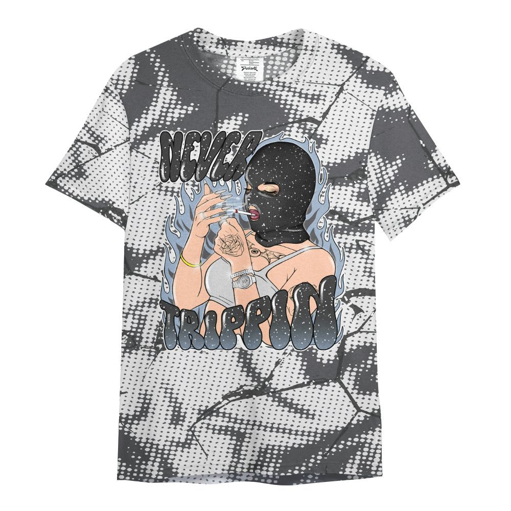 Shirt To Match Reverse Black White 6s - Ne'er Trippin' Unique Crack All Over Print