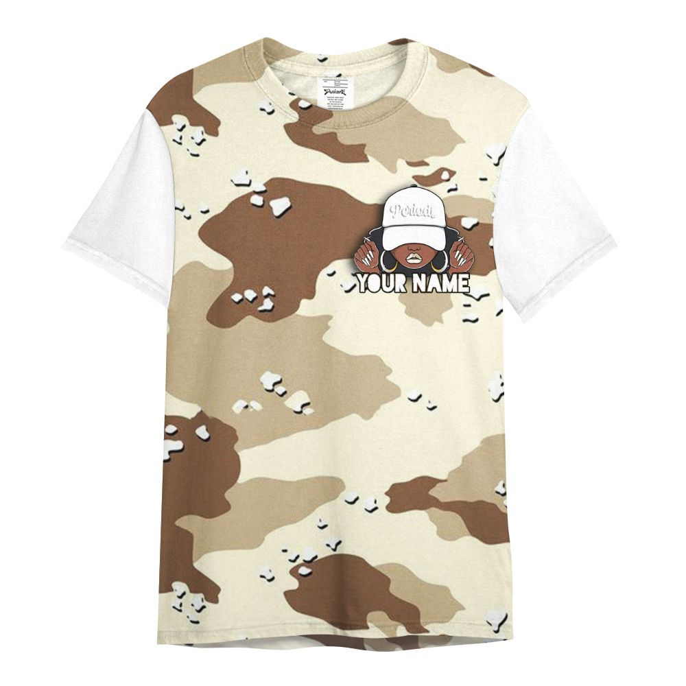 Shirt To Match Desert Camo 3s Varsity Jacket, Custom Name Black Girl All Over Print
