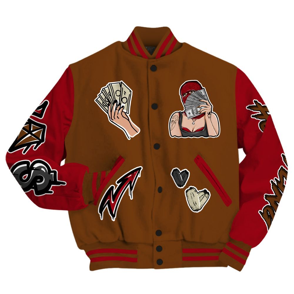 Varsity Jacket To Match Archaeo Brown 5s - Hustling Unique All Over Print
