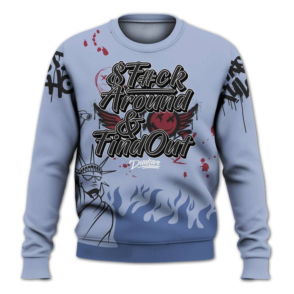 Sweatshirt To Match Black Metallic 5s - Graphic Fck Around Find Out All Over Print