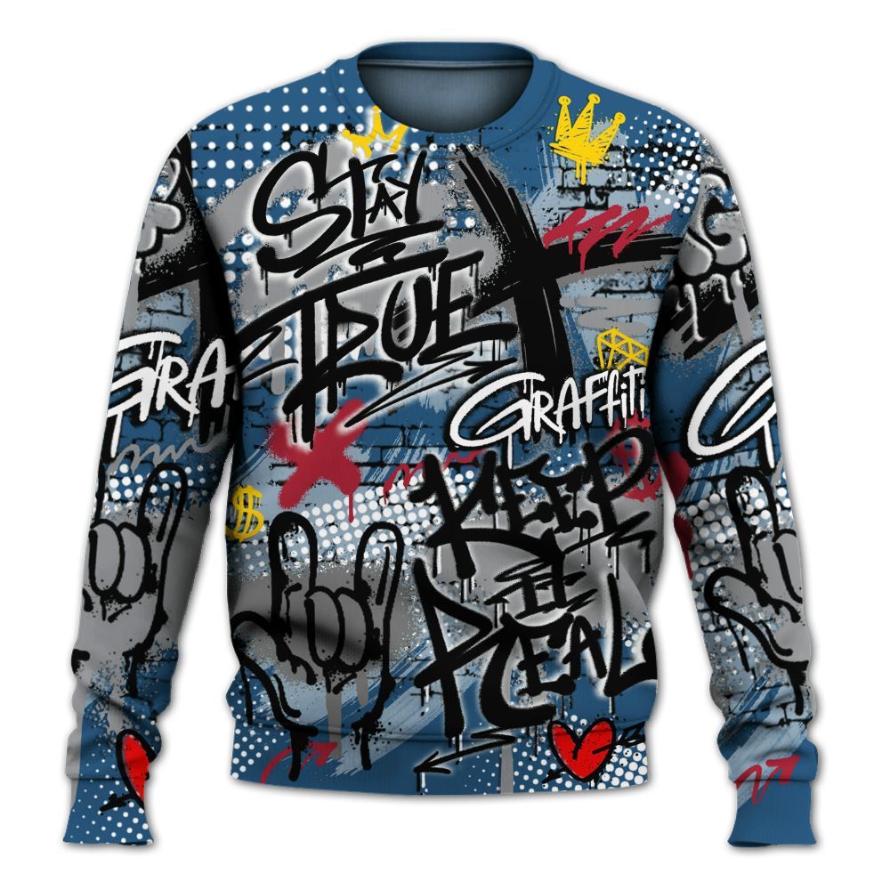 Sweatshirt To Match Rare Air 3s - True It Real Graffiti Streetwear All Over Print