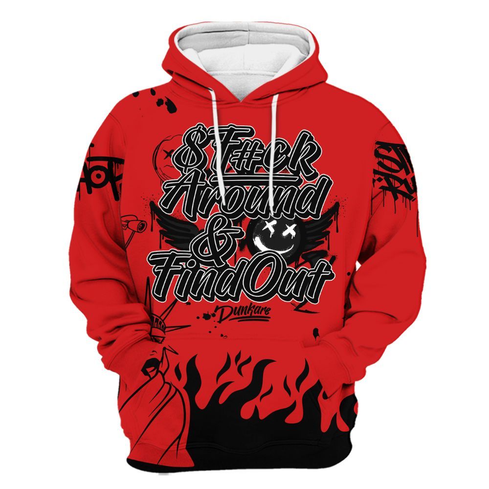 Hoodie To Match Low Bred 11s - Graphic Fck Around Find Out All Over Print