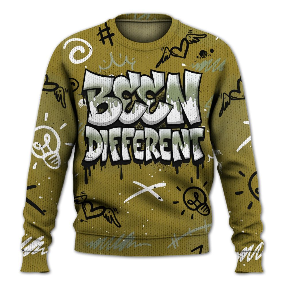 Knitted Sweater To Match Air Flightposite Metallic Gold - Drip Been Di2ferent