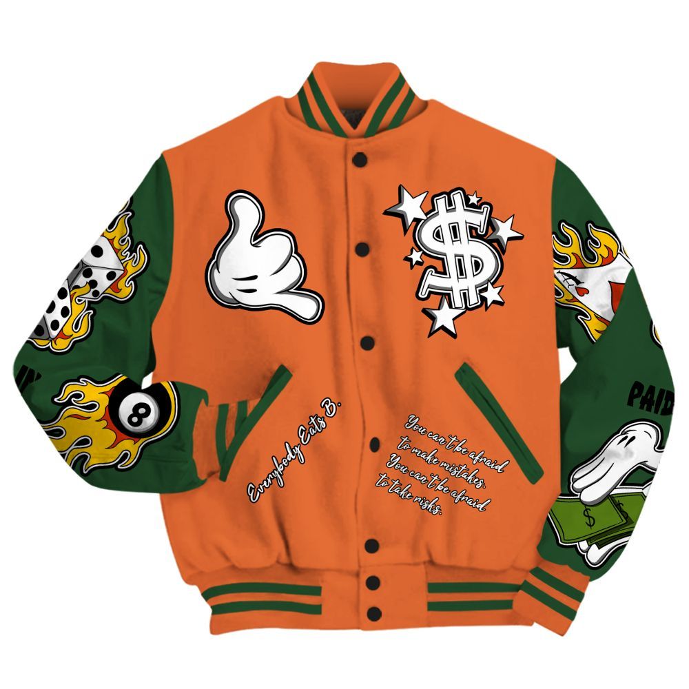 Varsity Jacket To Match Low Miami 5s - Everybody Paid In Full Graphic All Over Print