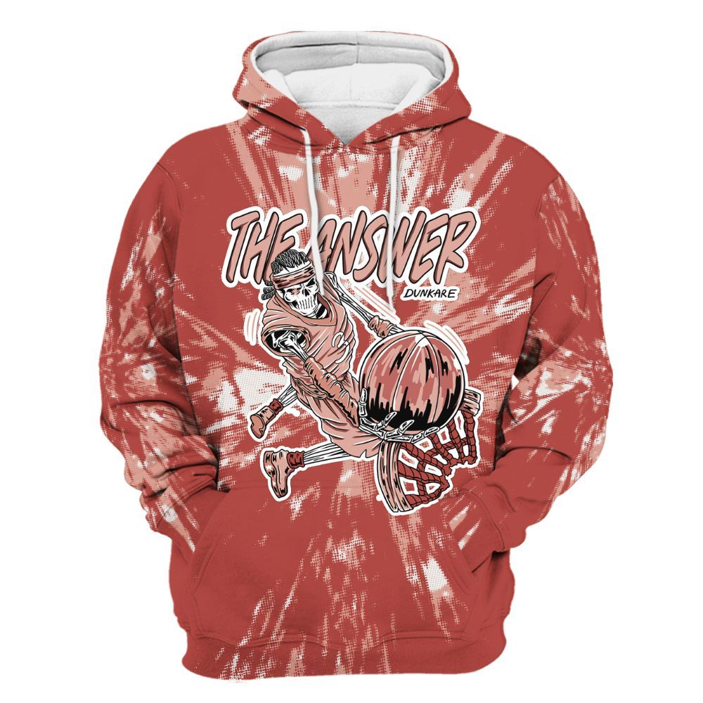 Hoodie To Match Dune Red 13s - The Answer Skeleton Luxury All Over Print