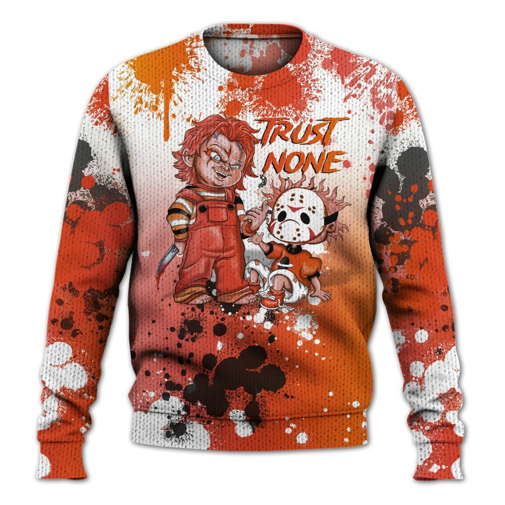 Knitted Sweater To Match Dunk High Candy Corn - Trust No One Scary