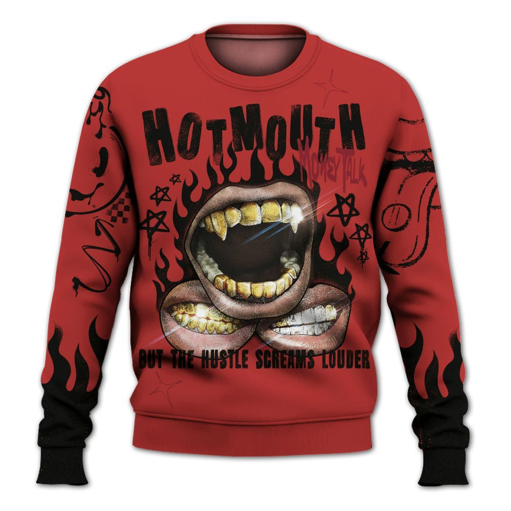 Sweatshirt To Match Bred Reimagined 4s - Mouth Burning Street Style All Over Print