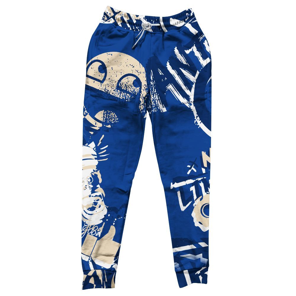 Sweatpant To Match Low Game Royal 1s - Monogram Graffiti All Over Print