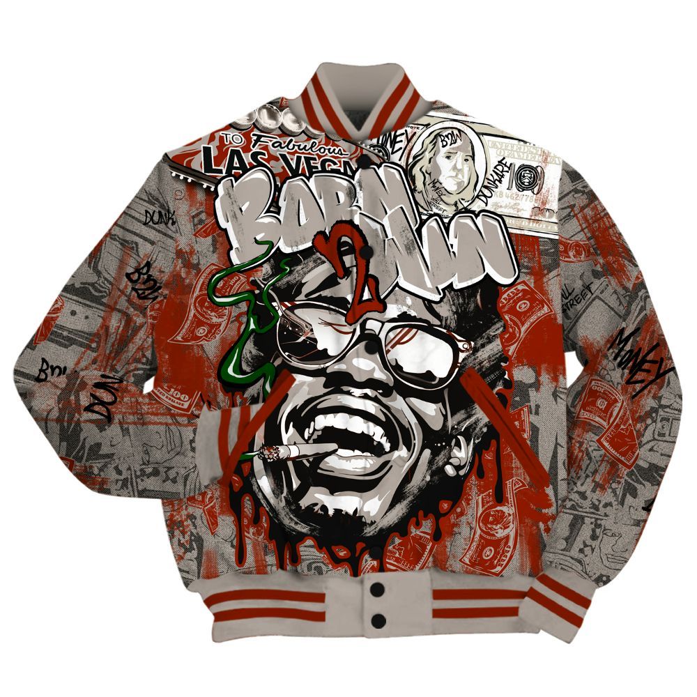 Varsity Jacket To Match El Grito 5s Shirt, Born To Win Money All Over Print