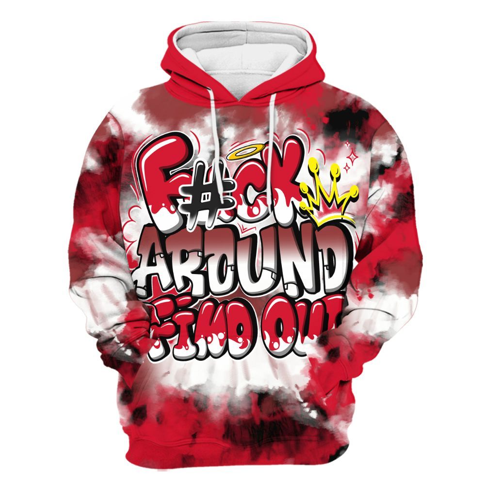 Hoodie To Match Air Max Sunder Gore Tex Fire Red - Tie Dye FK Around Find Out All Over Print