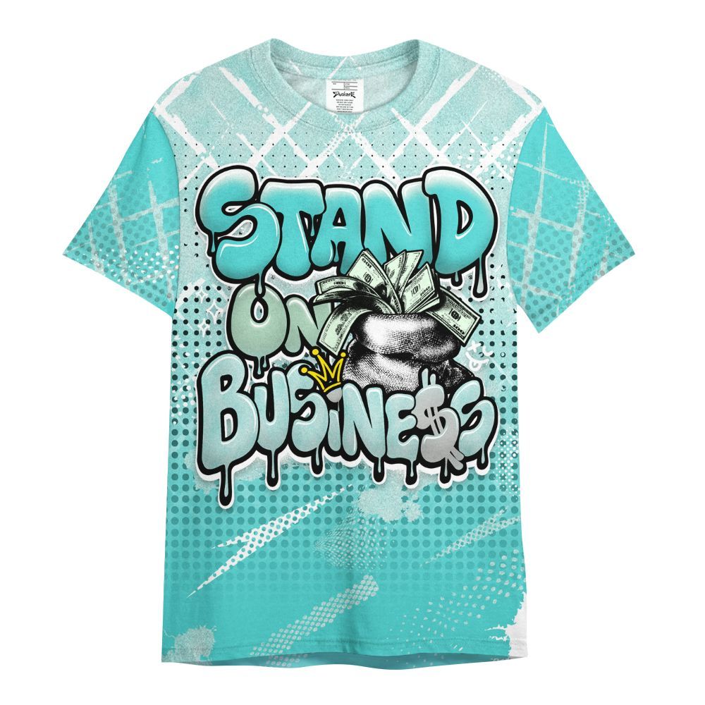 Shirt To Match Low OG Washed Teal 1s - Halftone Stand Business Dripping All Over Print