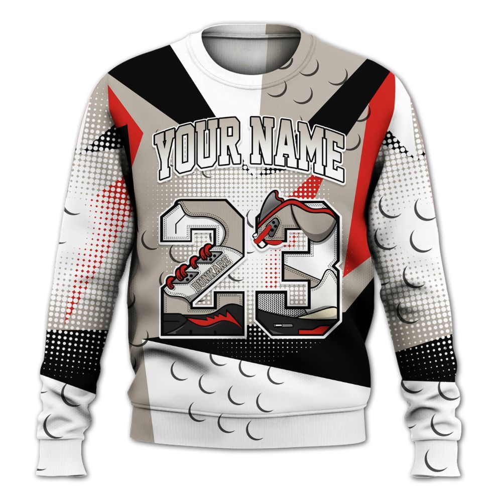 Sweatshirt To Match Low OG Phantom 1s - Poly Custom Name Number 23 5s All Over Print