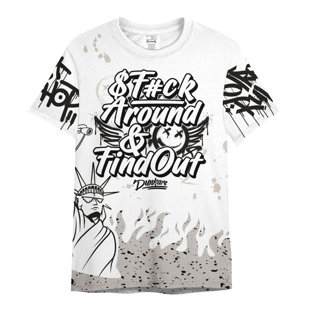 Shirt To Match Retro Reverse Metallic 5s - Graphic Fck Around Find Out All Over Print