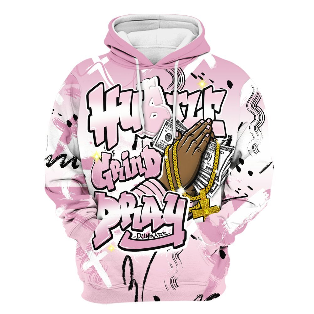 Hoodie To Match Orchid 4s - Money Hustle Grind Pray All Over Print