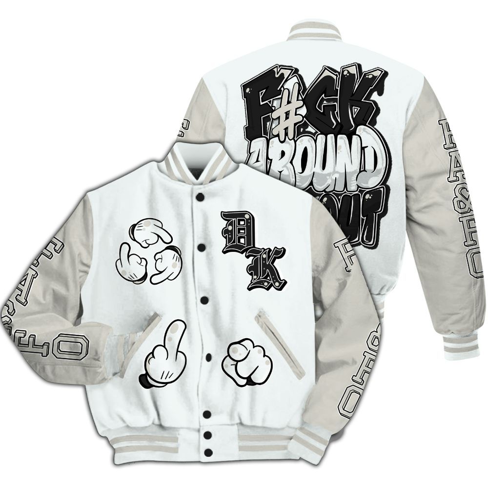 Varsity Jacket To Match Air Max 1 Jacquemus White - F Around Find Out Graphic All Over Print