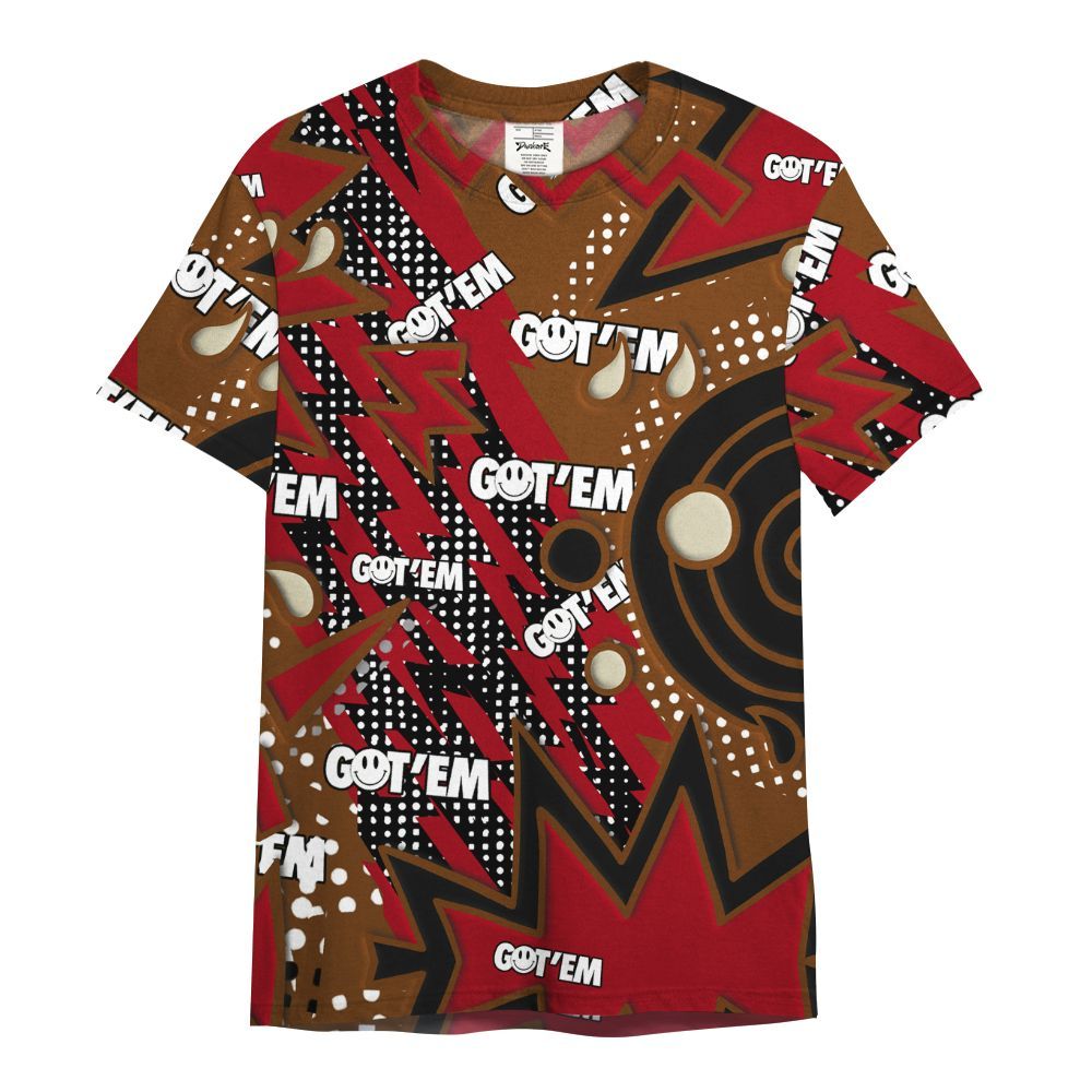 Shirt To Match Archaeo Brown 5s Varsity Jacket, Retro Vintage 90s All Over Print