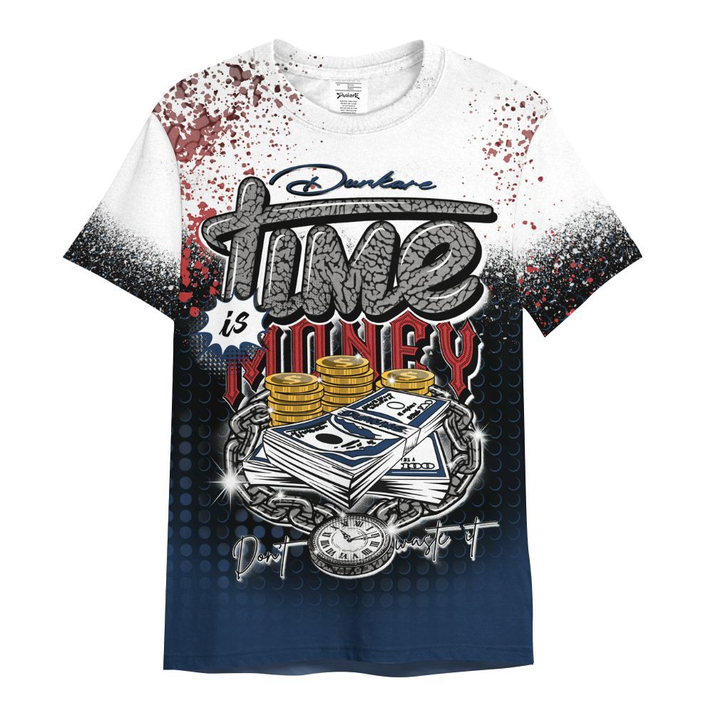 Shirt To Match SP Sport Royal 3s - Halftone Time Is Money All Over Print