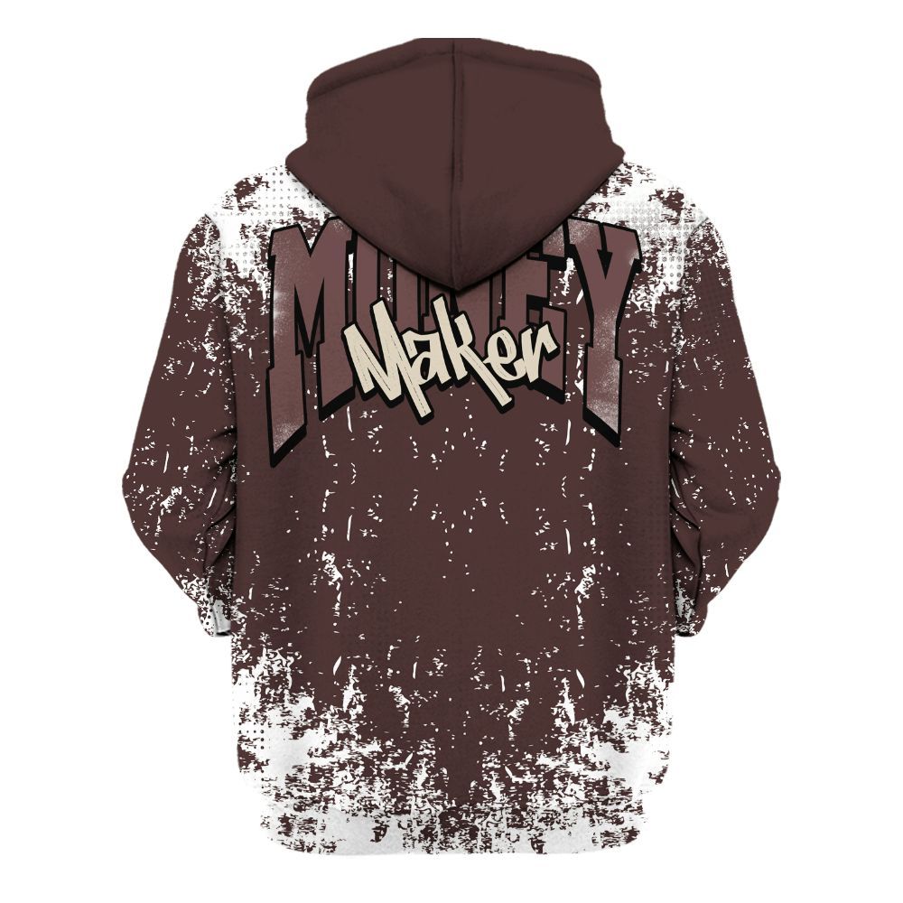 Hoodie To Match Burgundy Crush 3s - Move In Silence Money Street Retro All Over Print