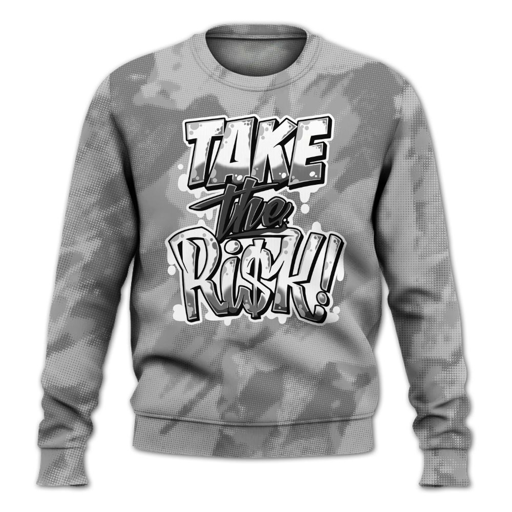 Sweatshirt To Match Black Wolf Grey 12s - Take Risks Abstract All Over Print