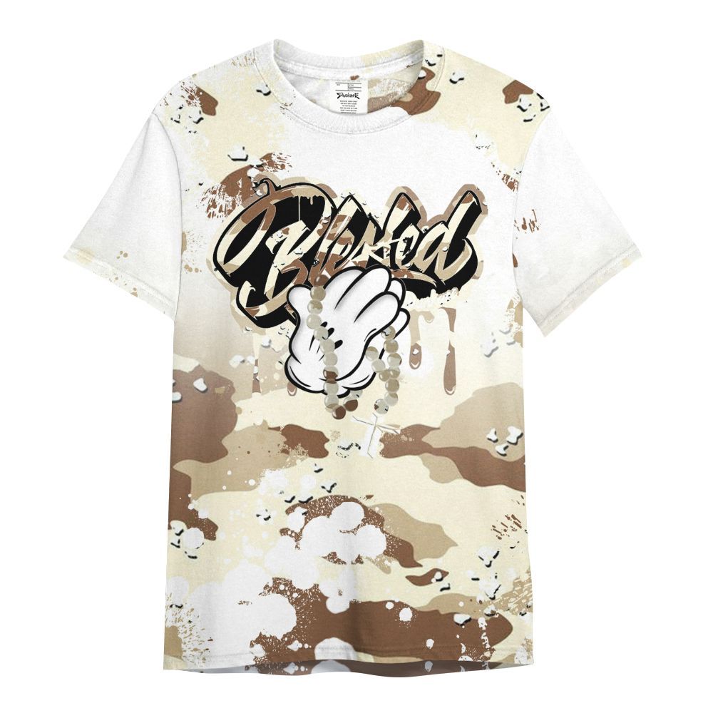 Shirt To Match Desert Camo 3s - God Blessed Dripping All Over Print