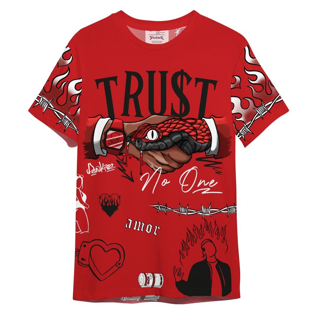 Shirt To Match Shirt Streetwear Snake Trust No One, Bred Reimagined 4s T-- To Match Sneaker Bred Reimagined 4s Graphic Tee NCT