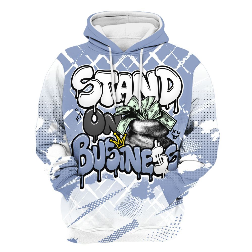 Hoodie To Match Blue Grey 13s - Halftone Stand Business Dripping All Over Print