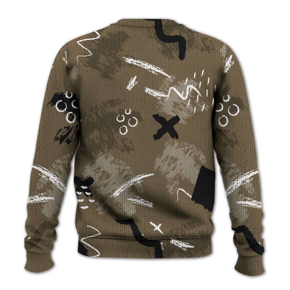 Knitted Sweater To Match Olive 9s - Hustle Grind Pray Retro