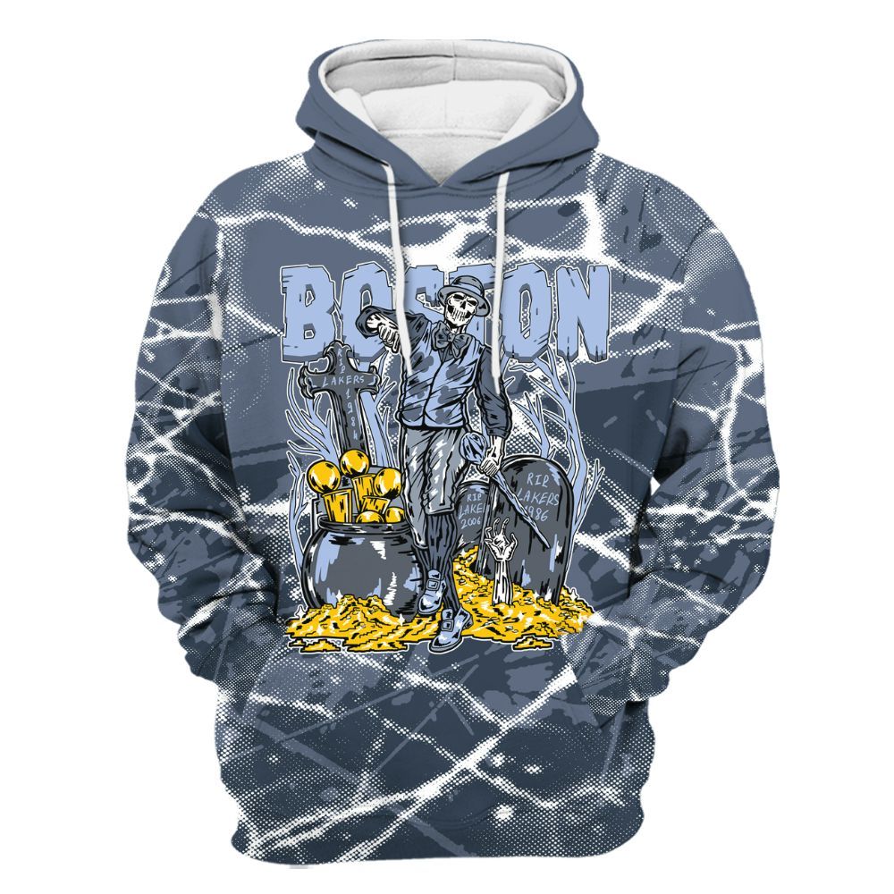 Hoodie To Match Low Diffused Blue 11s - Goldrush Skeleton Profound All Over Print