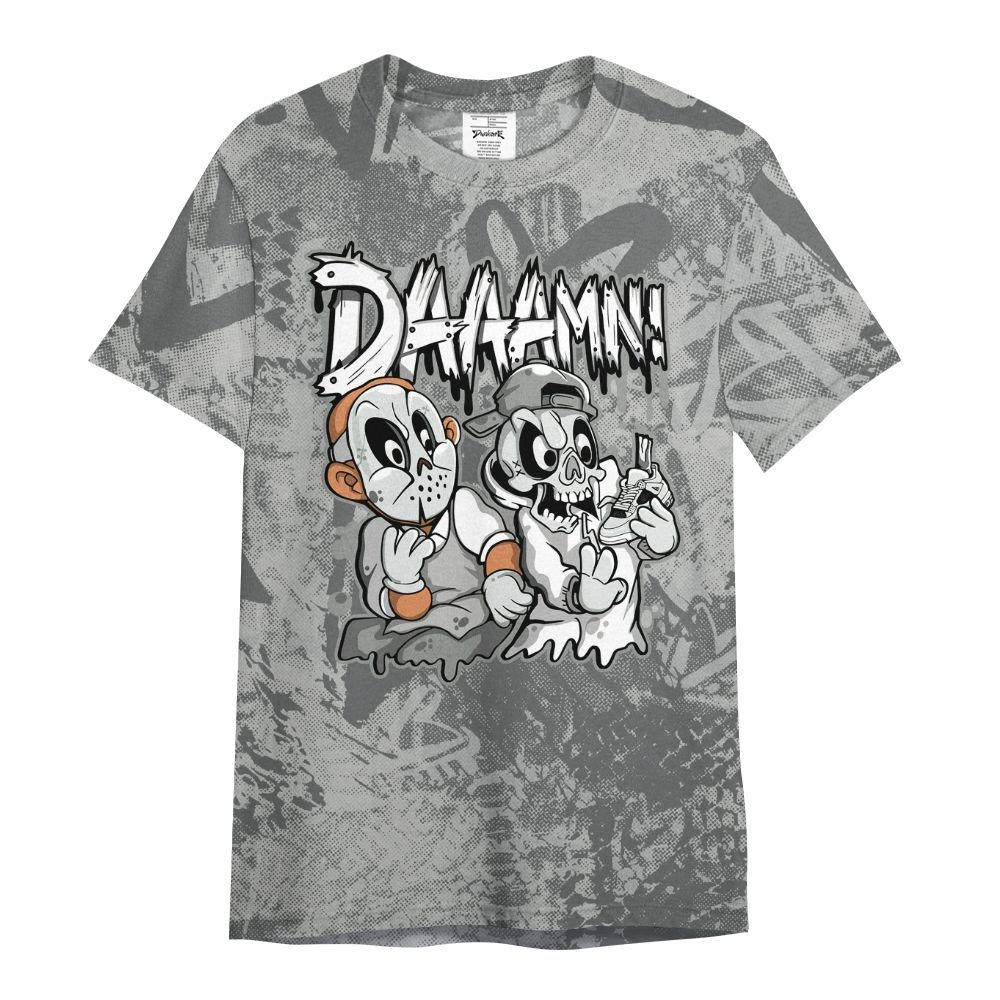 Shirt To Match Retro Wet Cement 4s - Damn Shoe Graphic Heart Grunge All Over Print